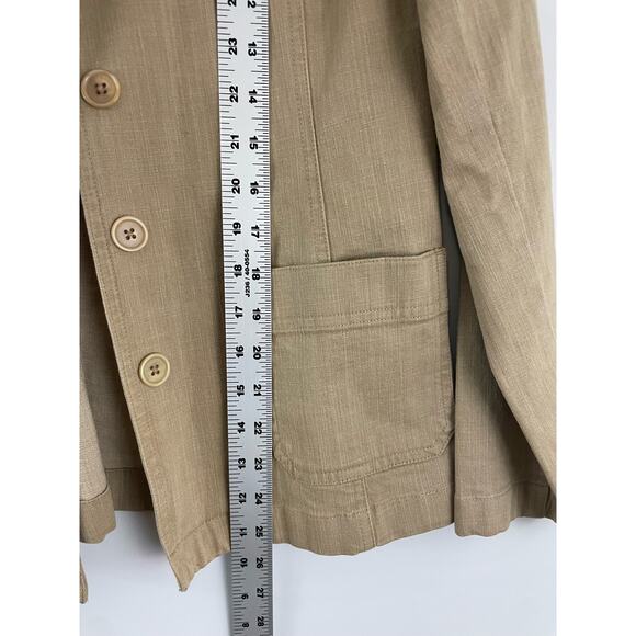 Ann Taylor Size 4 Women's Blazer Jacket Brown Tan Button  Jacket Work Cotton - Picture 10 of 11